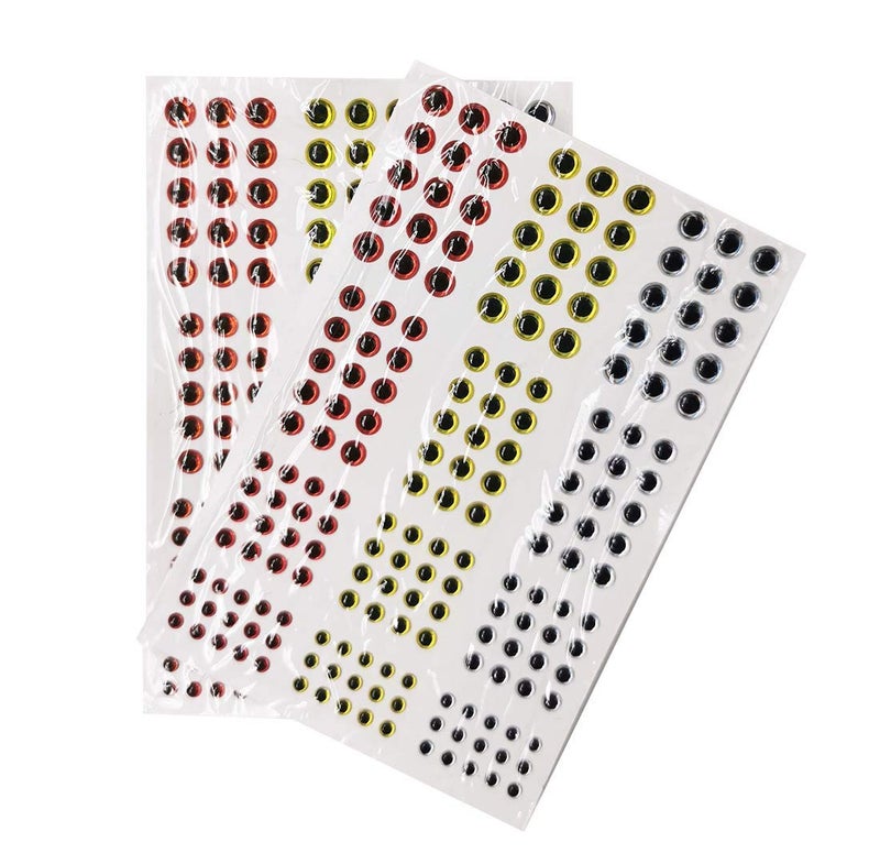 Mimilure 2D/3D/4D/5D Fishing Eyes Oval Pupil Fishing Lure Eye for Making Fishing Lure and Fly Tying (2D Red Yellow White) - Image 3
